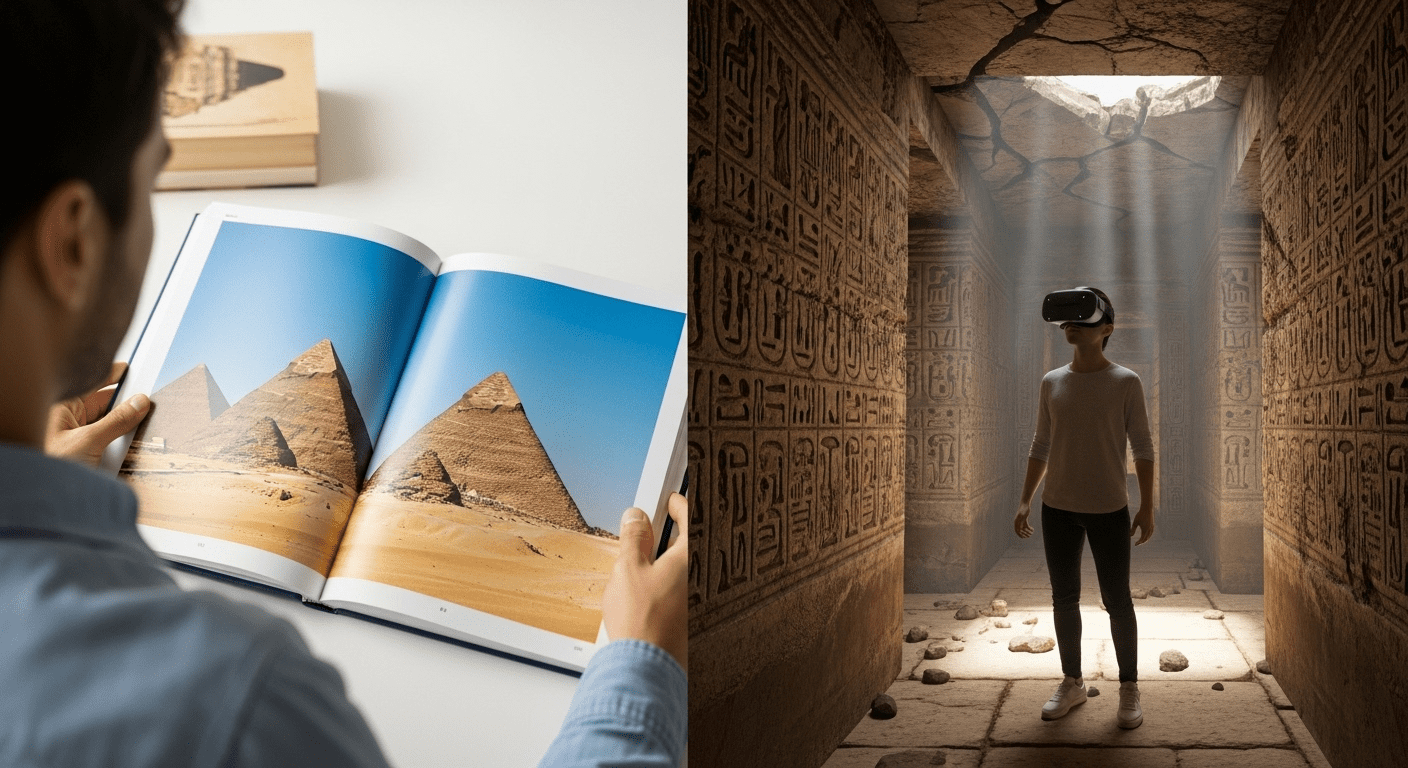 Aprendizaje Inmersivo (XR): De ver fotos de Egipto a caminar dentro de