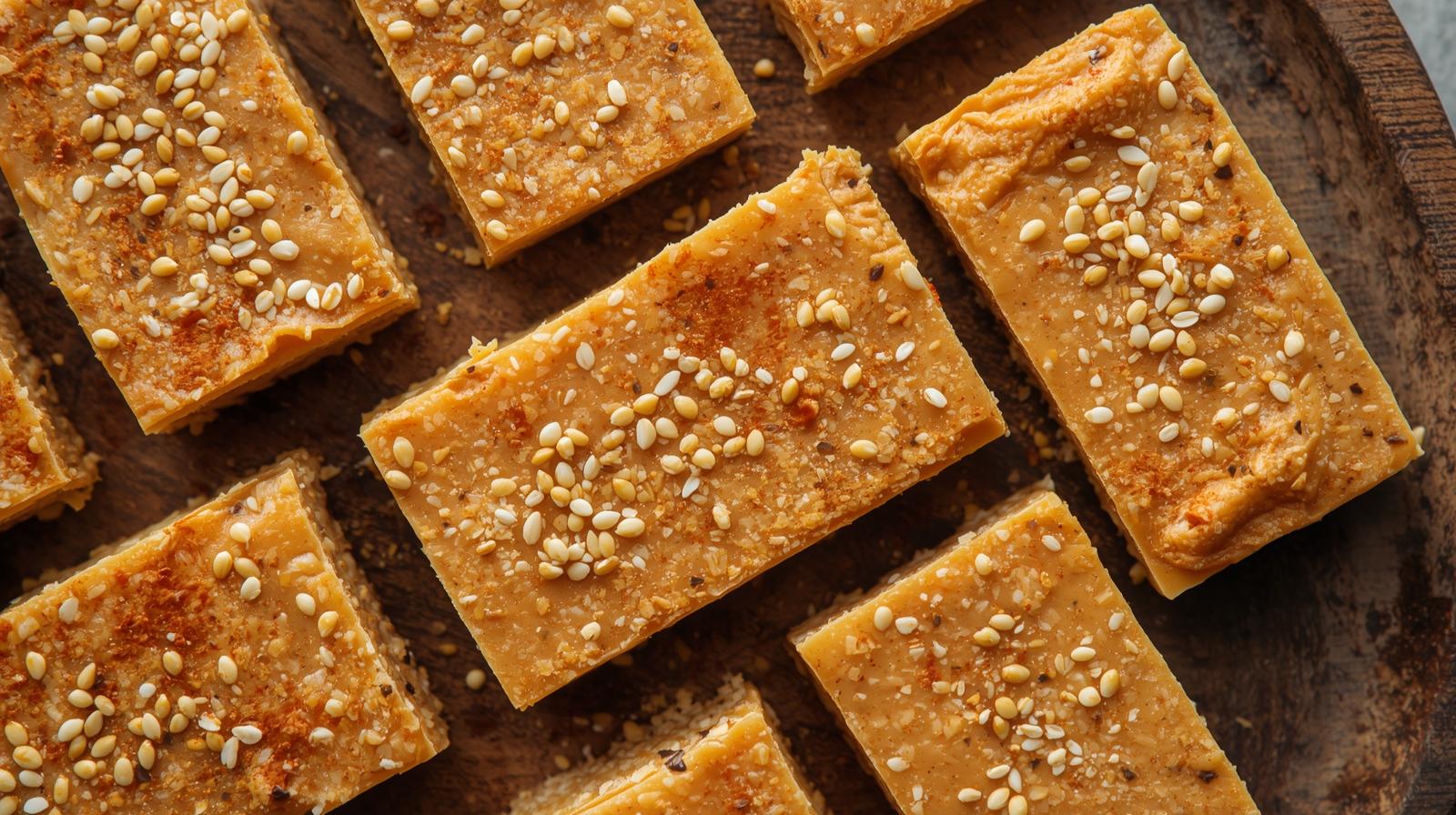 Barritas de hummus alto en proteína.