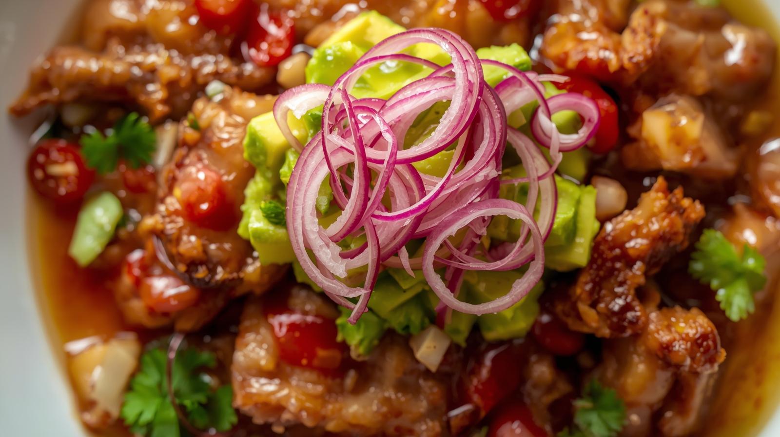 Ceviche de torreznos “Lima-Chili”.