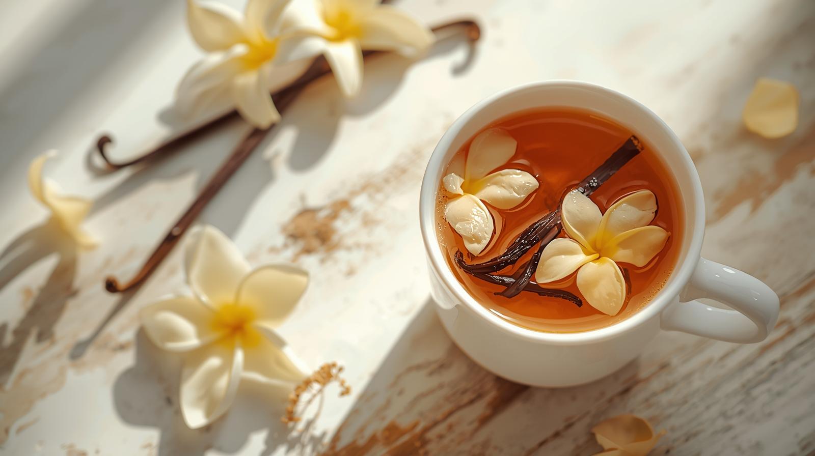 Infusión relajante de vainilla y crema con agua alcalina