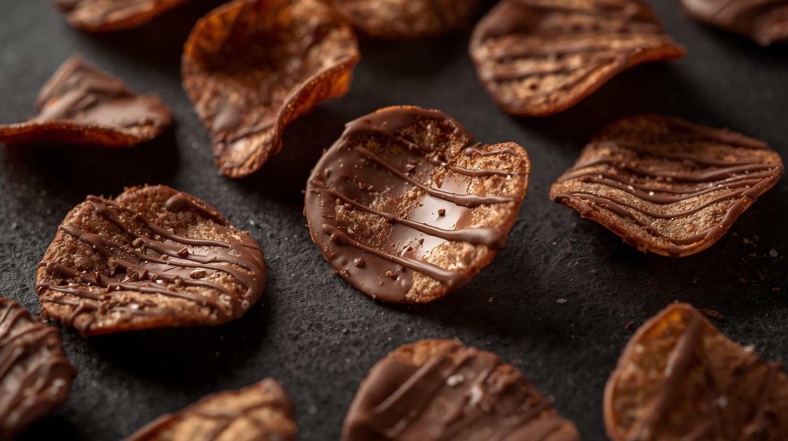 Xocoxips patatas fritas bañadas en chocolate.