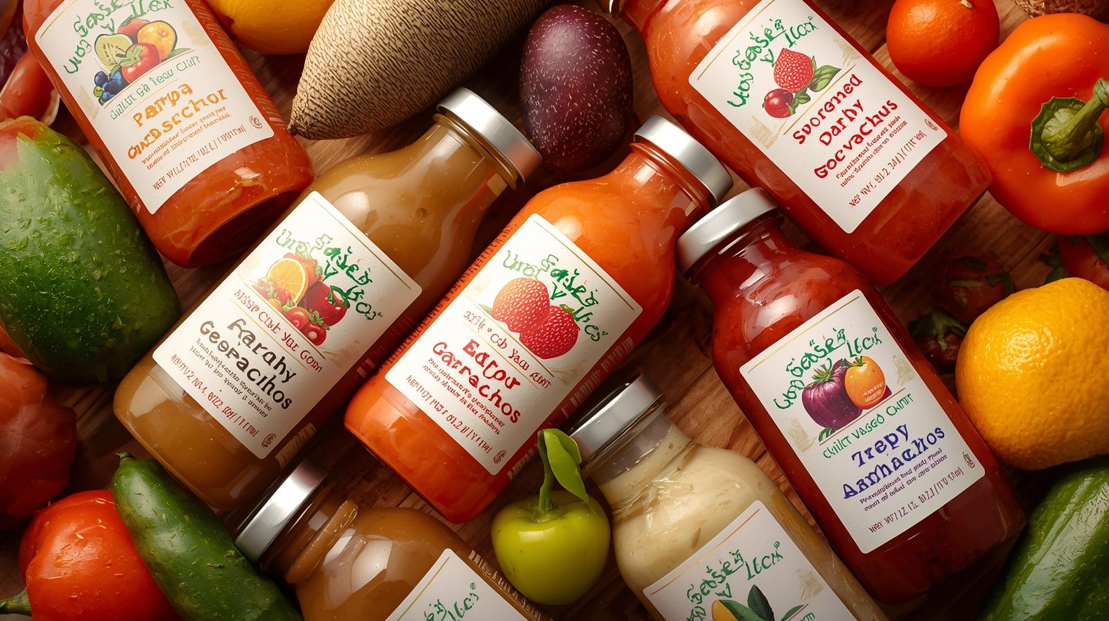 Gazpachos de temporada embotellados: huerta local y conveniencia todo el año.