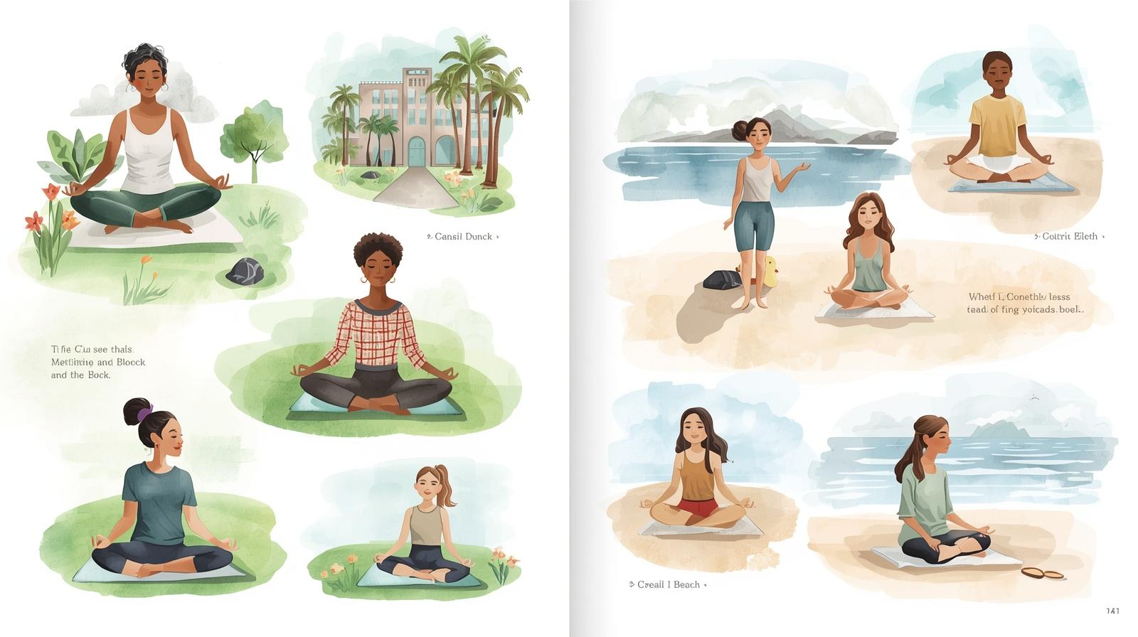 Guía de meditación para principiantes en parques y playas locales.