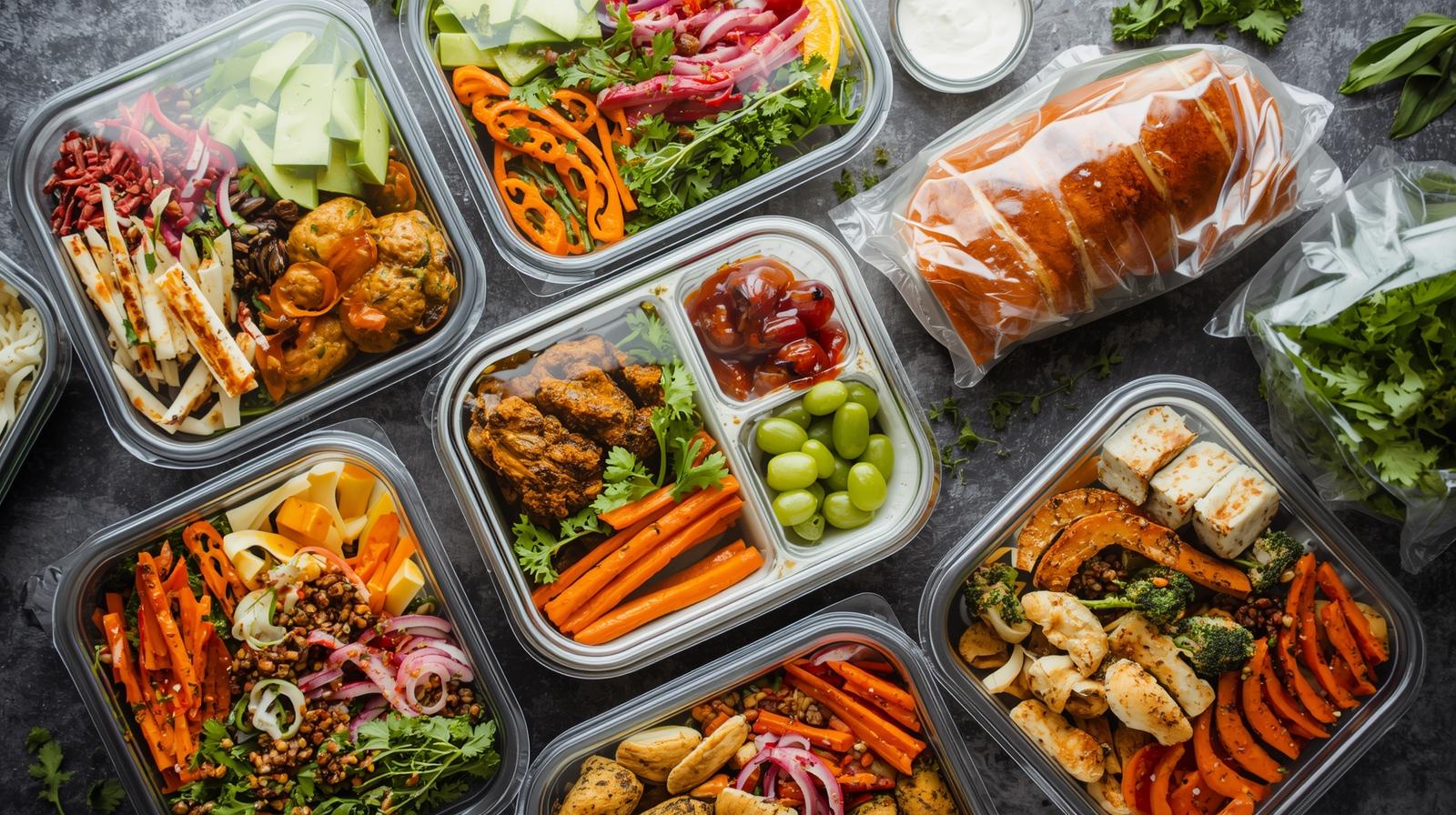 Platos listos con ingredientes claros.