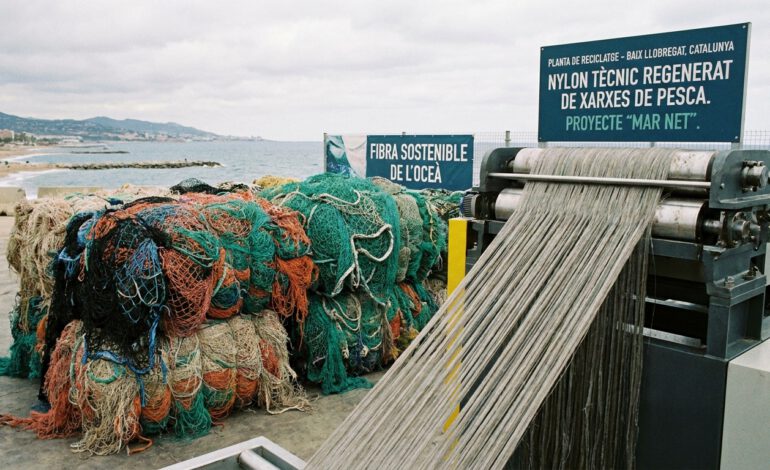 Nailon técnico de redes oceánicas recuperadas en el Baix Llobregat