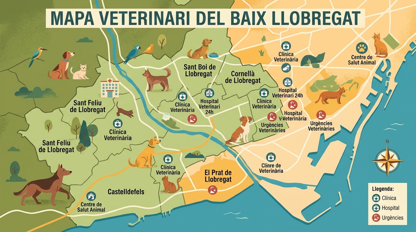 Mapa veterinario del Baix Llobregat guía local