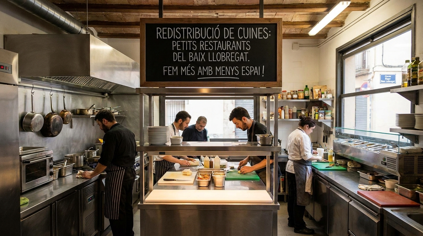 Redistribución cocina restaurante pequeño en Baix Llobregat